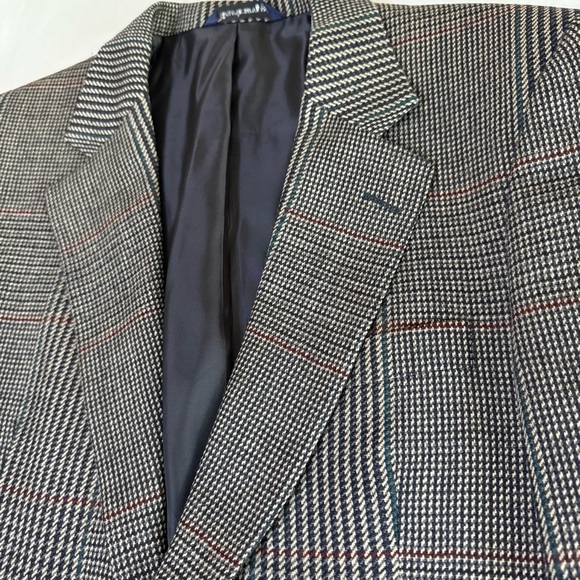 Burberrys Tweed Blazer English Woven Plaid Academia Preppy Old Money Lambs Wool - Picture 1 of 10